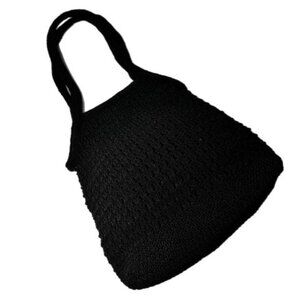 Kathie Lee Collection Crochet Small Handbag Mini Bag Black